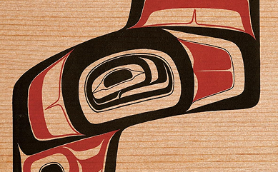 Black and red formline design printed on the cover of Northwest Coast Indian Art