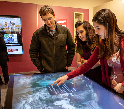 Visitors using the interactive place names table