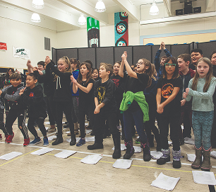 Students participating in a Voices on the Land classroom activity