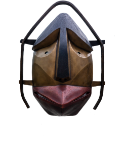 Alutiiq mask with a long nose and an oval frame