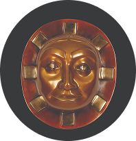 Round copper-colored mask
