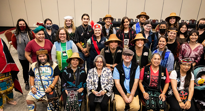 Indigenous language educators and program participants gathered for a group portrait